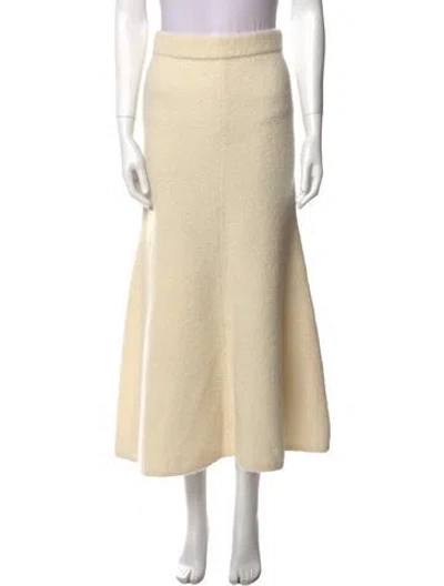Pre-owned Clea Wool Midi Length Skirt In Neutral