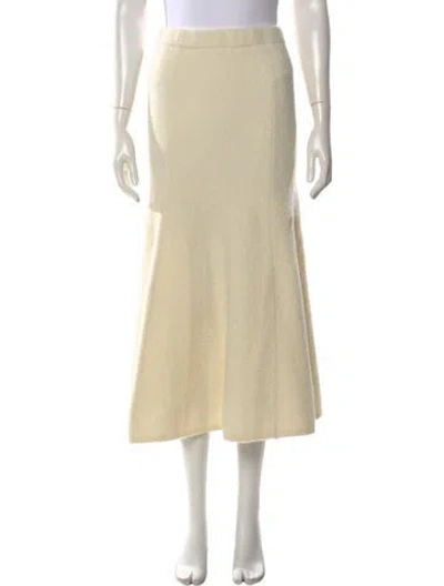 Pre-owned Clea Wool Midi Length Skirt In Neutral