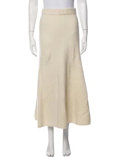 Pre-owned Clea Wool Midi Length Skirt In Neutrals
