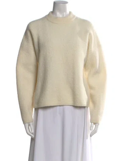 Pre-owned Clea Wool Mock Neck Sweater In Neutral