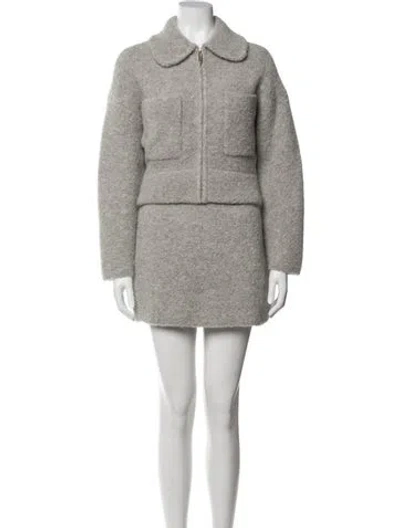 Pre-owned Clea Wool Skirt Set In Grey