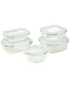 Clean & Healthy 10pc Premium Quality Glass Storage Container Set With Lid In Green