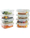 Clean & Healthy 16pc 22oz Premium Quality Glass Storage Container Set With Lid In Transparent