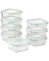 Clean & Healthy 16pc 27oz Premium Quality Glass Storage Container Set With Lid In Green