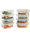 Clean & Healthy 16pc 35oz Premium Quality Glass Storage Container Set With Lid In Green