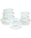 Clean & Healthy 18pc Premium Quality Glass Storage Container Set With Lid In Green