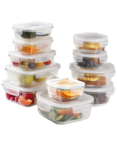 Clean & Healthy 22pc Glass White Storage Container Set