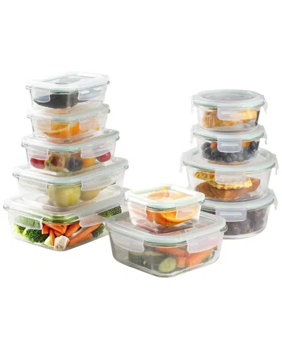 Clean & Healthy 22pc Premium Quality Glass Storage Container Set With Lid