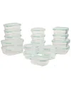 Clean & Healthy 36pc Premium Quality Glass Storage Container Set With Lid In Green