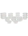 Clean & Healthy 40pc Premium Quality Glass Storage Container Set With Lid In Green