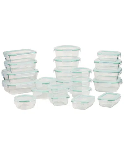 Clean & Healthy 44pc Premium Quality Glass Storage Container Set With Lid In Green
