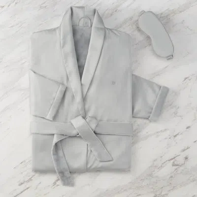 Clean Design Home Satin Robe And Eyemask Gift Robe Set In Gray Fog