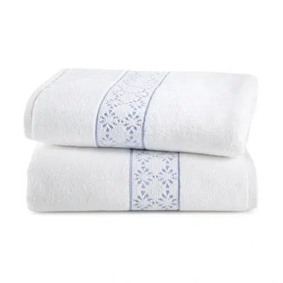 Clean Design Home Savoy Anti-allergen 100% Cotton Bath Towel Set In White