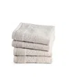 Clean Design Home X Martex Allergen-resistant Savoy 4 Pack Wash Towel Set In Gray