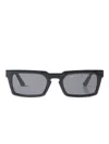Clean Waves Rectangle-frame Sunglasses In Black