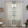Clean Window Solid Anti-dust Rod Pocket Sheer Single Curtain Panel In White