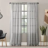Clean Window Textured Slub Stripe Rod Pocket Sheer Single Curtain Panel In Gray