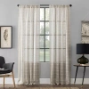 Clean Window Twill Stripe Anti-dust Rod Pocket Sheer Single Curtain Panel In Sand