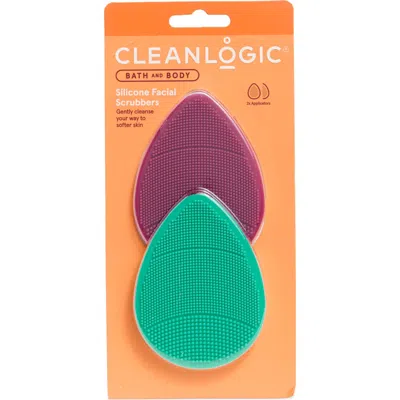Cleanlogic 2-pack Silicone Facial Scrubbers In Transparent