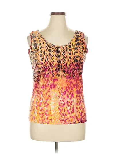 Pre-owned Clear Sky Woman Tank Top Orange Square Neckline Tops