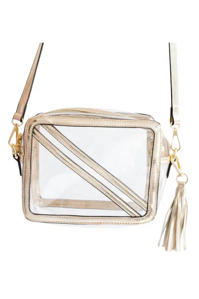 Clearly Handbags Women's The Cline Bag In Gold + Clear In Multi
