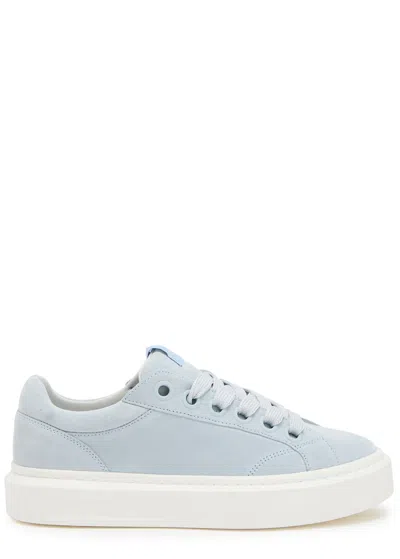 Cleens Ace Chevron-knit Suede Sneakers In Blue