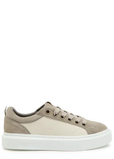 Cleens Ace Chevron-knit Suede Sneakers In Neutral