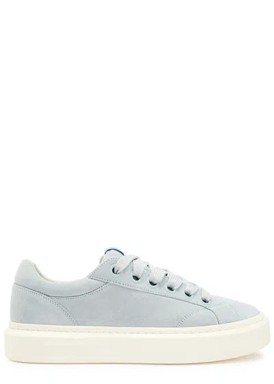 Cleens Ace Panelled Leather And Suede Sneakers In Blue