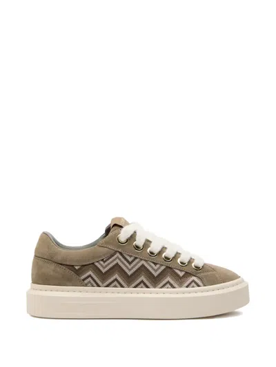 Cleens Ace Panelled Leather And Suede Sneakers In Brown