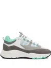 Cleens Aero Mesh-panels Suede Low-top Sneakers In Gray