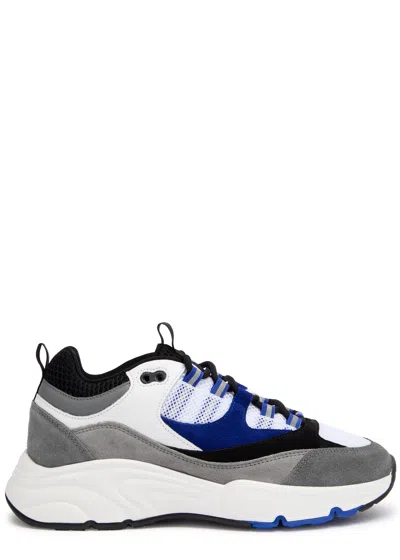 Cleens Aero Panelled Mesh Sneakers In Blue And White