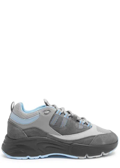 Cleens Aero Runner Panelled Mesh Trainers In Blue