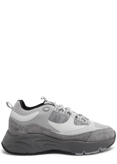 Cleens Aero Runner Panelled Mesh Trainers In Grey