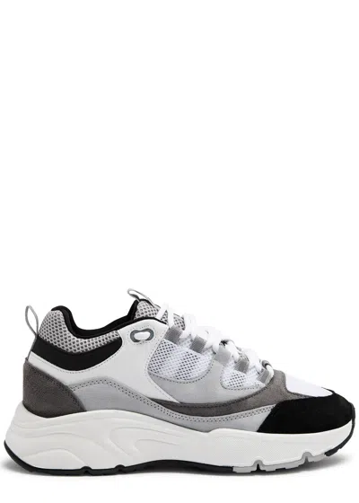 Cleens Aero Runner Panelled Mesh Trainers In Grey