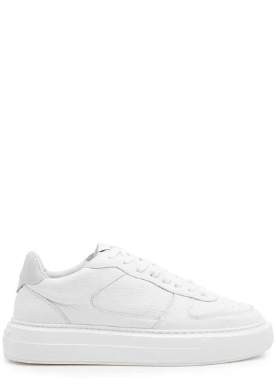 Cleens Court Grained Leather Sneakers In White