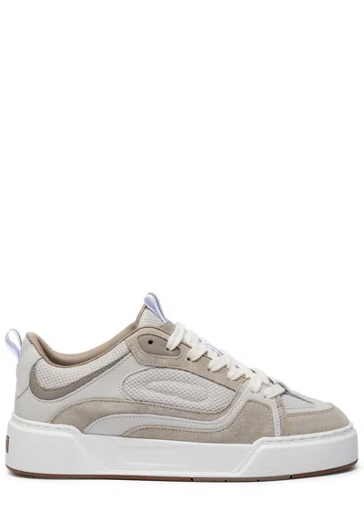 Cleens Essential Skate Panelled Mesh Trainers In Beige