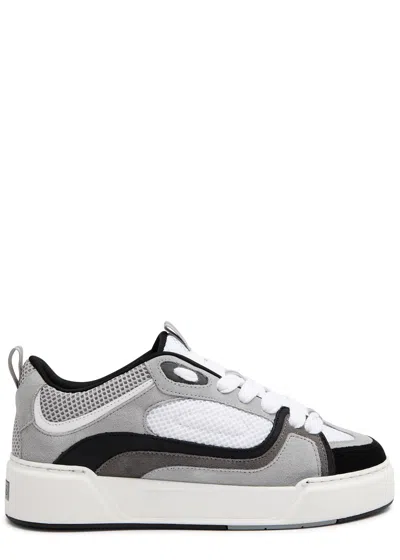 Cleens Essential Skate Panelled Mesh Trainers In Grey