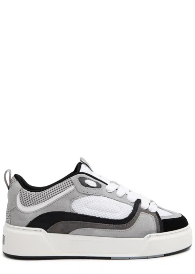 Cleens Essential Skate Panelled Mesh Sneakers In Grey