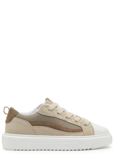 Cleens Icon Panelled Mesh Sneakers In Beige