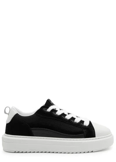 Cleens Icon Panelled Suede Sneakers In Black