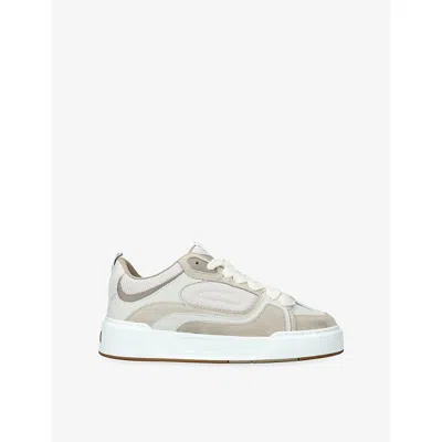 Cleens Mens Beige Oth Essential Suede And Mesh Trainers Eur 44 / 10 Uk In Neutral