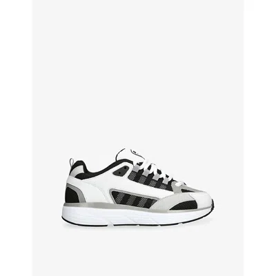 Cleens Mens  Hyper Leather And Mesh Trainers In White