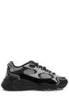 Cleens Pulse Mesh-panels Suede Low-top Sneakers In Black