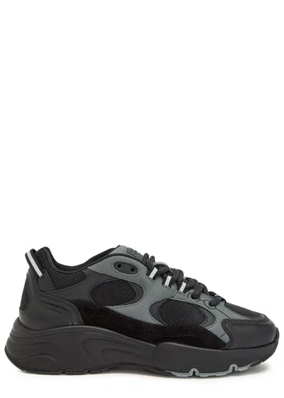 Cleens Pulse Runner Panelled Mesh Sneakers In Black