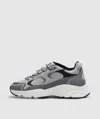 Cleens Pulse Runner Panelled Mesh Sneakers In Moon Grey