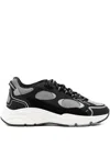 Cleens Pulse Runner Panelled Mesh Sneakers In Black