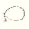 Clemence Wren Women's Adjustable Slider Freshwater Pearl Bracelet - Gold