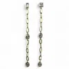 Clemence Wren Women's Asymmetric Gemstone Drop Earrings Gold Plated Silver