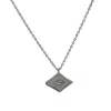 Clemence Wren Women's Diamond Shape Pendant With Gemstone - Silver