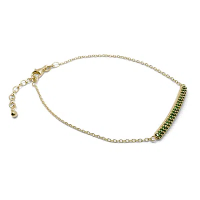 Clemence Wren Women's Gold / Green Gemstone Bracelet - Gold In Multi